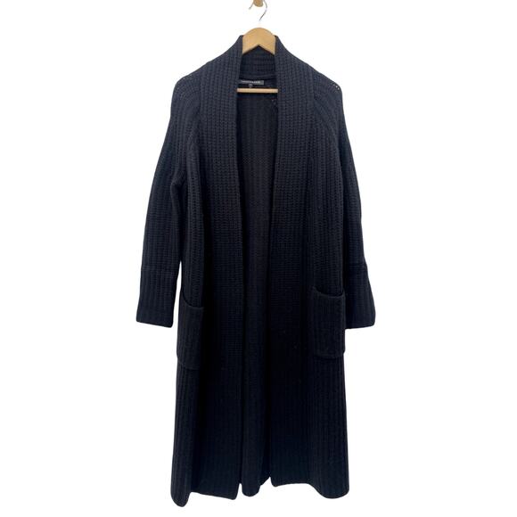 Naked Cashmere Freya Black Ribbed Long Cardigan Duster - Picture 2 of 6